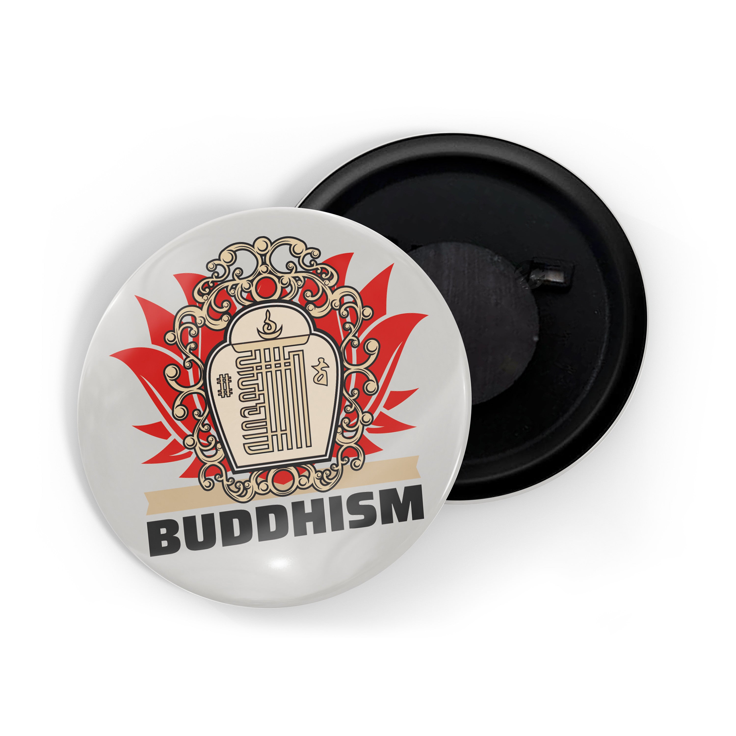 dhcrafts Fridge Magnet Multicolor Buddhism D1 Glossy Finish Design Pack of 1 (58mm)